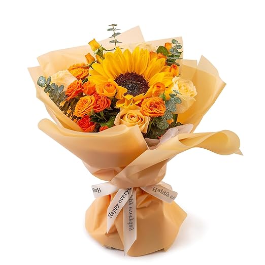 Jutieuo 20 Sheets Peach Flower Wrapping Paper, Waterproof Floral Wrap Solid Bouquet Wrapping Paper Florist Supplies (22.8 x 22.8 inch)