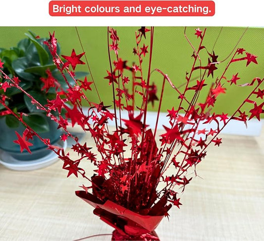 ALISSAR 4-Pack Glitter Red Star Centerpieces-Table Decorations for Home Decor Birthday Wedding Anniversary Decor (Red)