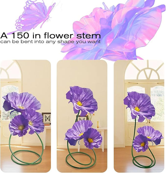 Giant Flowers for Decoration, Large Artificial Flower Art Home Decor for Wedding Reception Arrangement Birthday Party Bridal Shower Baby Shower Shop Window Display Photography Props 3 Pack (Purple)