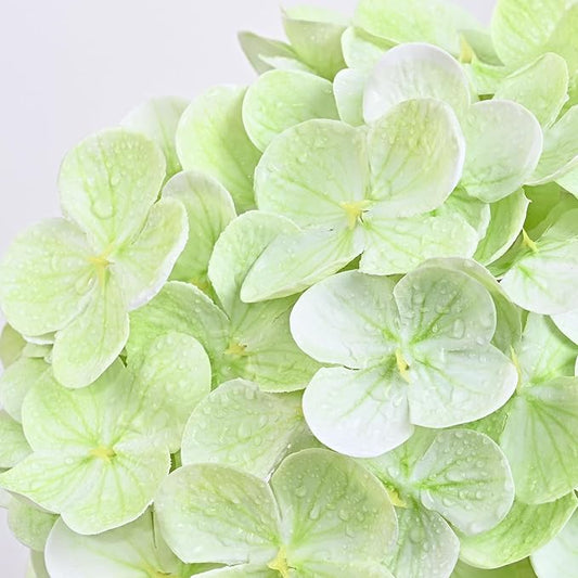 6 Pcs Light Green Hydrangea Artificial Flowers, Latex Real Touch Hydrangea Flowers, 19.6'' Full Faux Hydrangea Flowers Fake Flowers for Home Decor Party Wedding Centerpiece Bouquet Floral Arrangements