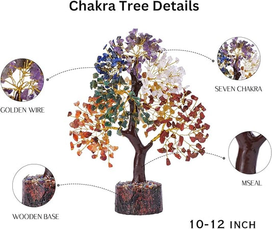 Bonsai Tree - Crystals and Healing Stones - Living Room Decor - Crystal Tree Tree of Life - Gem Tree Stones - Feng Shui and Money - Shelf Decor for Office