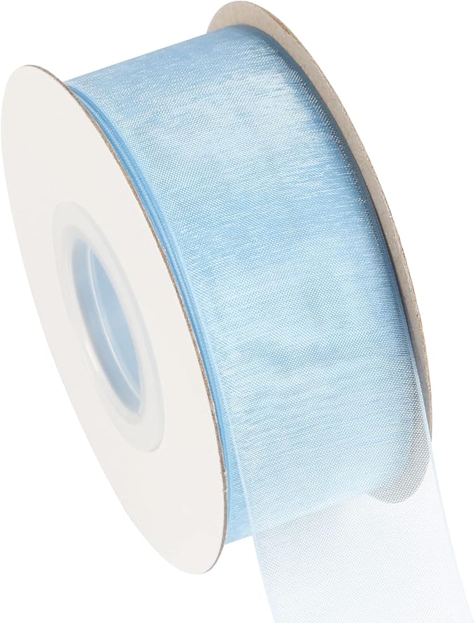 1-1/2 Inch Copen Shimmer Sheer Organza Ribbon Sheer Chiffon Ribbon 50 Yards-Roll Multiple Colors Available for Gift Wrapping Wedding Events Christmas Décor