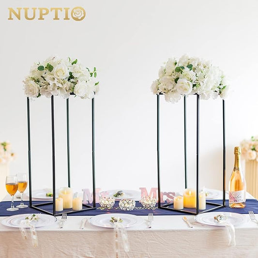 Nuptio Black Vases - 2 Pcs, 23.6 Inch Tall, For Wedding & Home Centerpieces