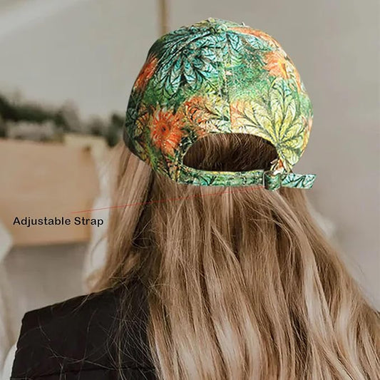 Bling Baseball Caps for Women, Rhinestone Summer Flower Baseball Hat, Adjustable Spring Fall Denim Sequin Jean Hat