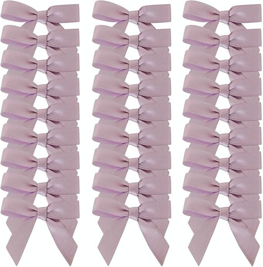 50pcs 1-1/2" Lavender Satin Ribbon Bows with Twist Ties Mini Ribbon Bows for Candy Partiy Decoration Gift Packing&Wrapping Accessoried(Lavender)