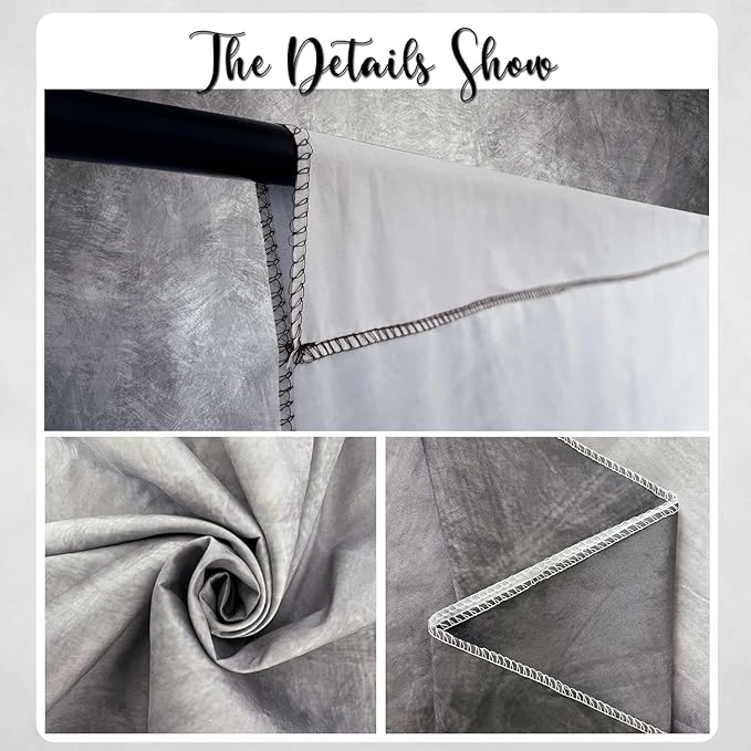 Abstract Professional Photography Backdrop for Portrait Photo Props Booth Background Photoshoot Studio with Polyester Fabric Roller Pocket on Top (8x12ft,Grey,No Stand)