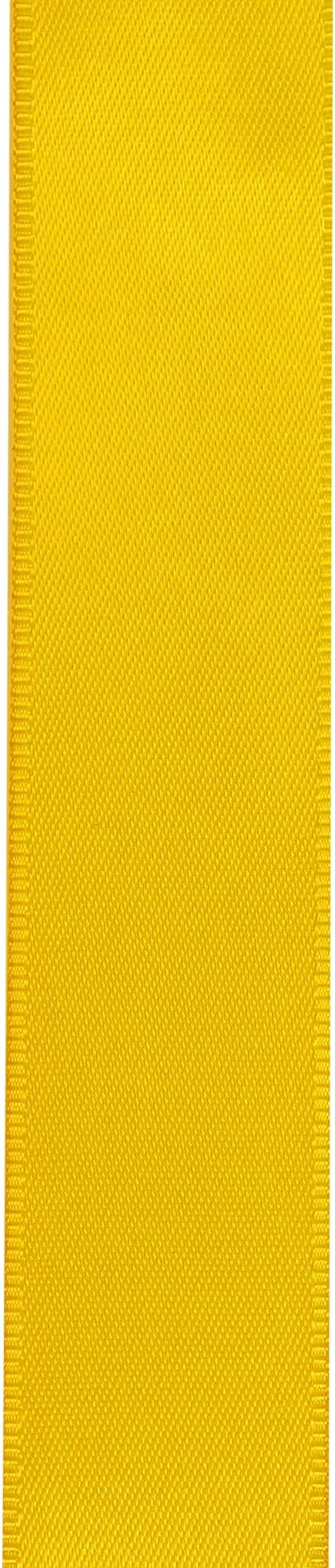 LIUYAXI Yellow Double Faced Satin Ribbon, 1/4" X Continuous 50 Yards, Thin Ribbons Perfect for Gift Wrapping Wedding Invitation Card Hair Bows Tag Floral Arrangement DIY Craft