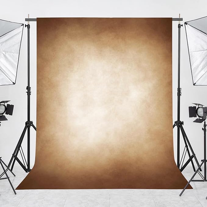 Abstract Latte Brown Professional Photography Backdrop for Adult Portrait Photo Props Booth Background Photoshoot Studio with Thick Ployester Fabric Roller Pocket on Top(12x8ft)