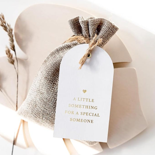 50 Heart Thank You Gift Tags with String Attached, Small Thank You for Celebrating with Us Gift Bag Tags for Presents and Personalized Party Favors - Baby Shower, Wedding, Bridal Shower, Birthday