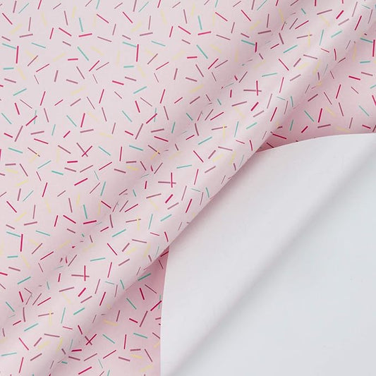 WRAPAHOLIC 30 Inch Pink Wrapping Paper Roll - Jumbo Pink Color with Colorful Line Segment Print for Birthday, Holiday, Wedding, Baby Shower Wrap - 30 inch x 33 feet