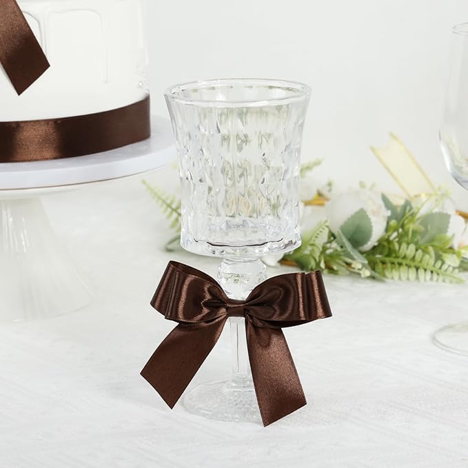 Brown Ribbon 1 Inch 60 Yards, Brown Satin Ribbon for Gift Wrapping, Flower Bouquet, Graduation Lei, Crafts, Baby Shower, Eternal Flower, Christmas and Wedding
