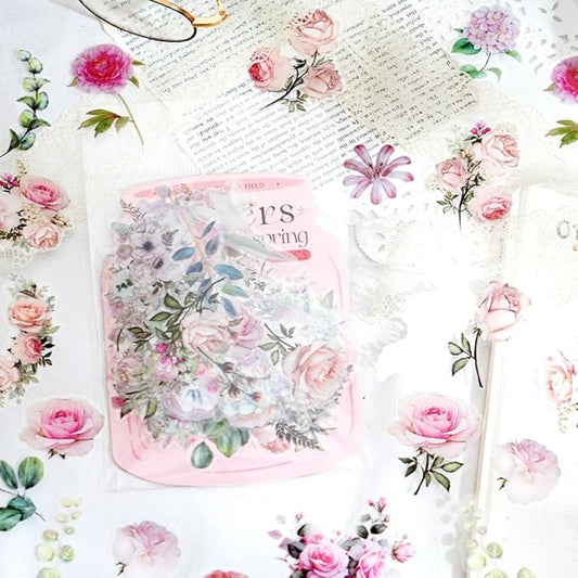 600 Pcs Natural Botanical Flower Stickers, Wildflower Stickers for Scrapbooking Junk Journal Notebook Diary Planner Letter Envelope Water Bottle Phone Case Craft Decoration (Set of 6)
