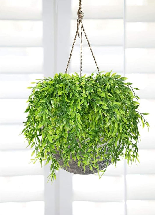 PASYOU Artificial Willow, Plastic Plants Greenery Leaves Fake Hanging Vine Faux Ivy for Home Indoor Outdoor Garden Door Wall DIY Basket Planter Filler Wedding Party Decoration UV Resistant - 4 Pack