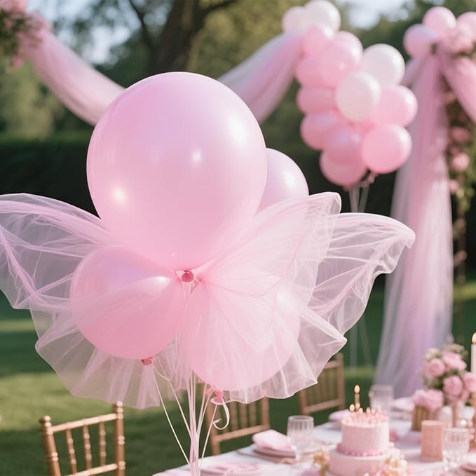 Light Pink Tulle Ribbon 6 Inch x 100 Yards(300ft) Spool Fabric Ribbon Ideal for Tutu Skirt Art Gift Wrapping Flower Bouquet Crafts Weddings Floral Arrangements