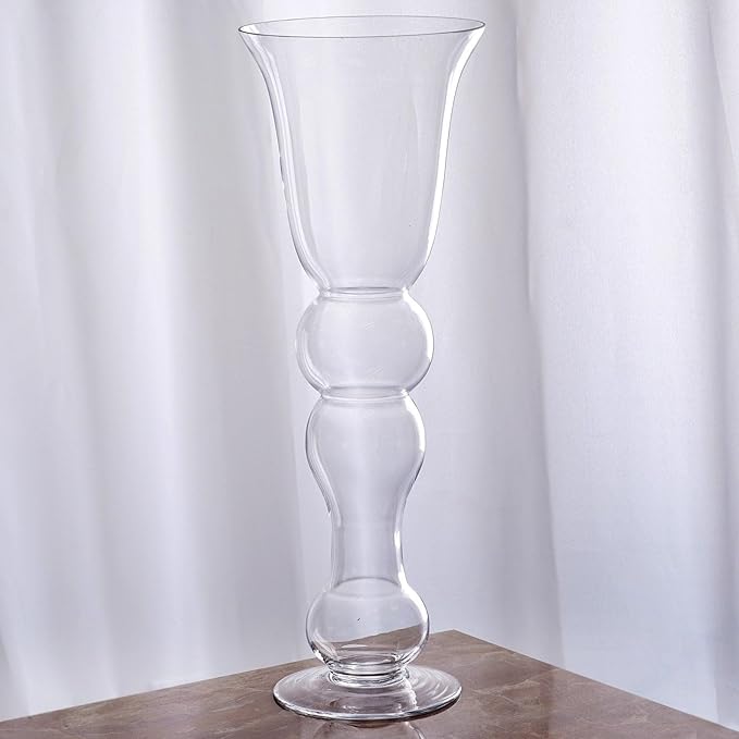 Efavormart 4 Pack | 20'' Pilsner Curved Trumpet Glass Vase