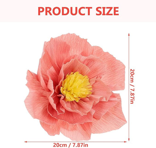 Garneck 11Pcs Multi-Color Paper Flower Decorations Crepe Handmade DIY Artificial Flowers for Party Home Wall Showcase Background Festive Decors