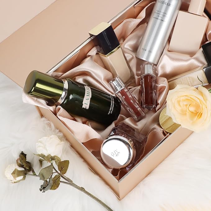 Rose Gold Gift Box with Magnetic Lid 13.8x8.3x4.4 in, Bridesmaid Groomsman Proposal Box, Large Rectangle Storage Box 5 Pack