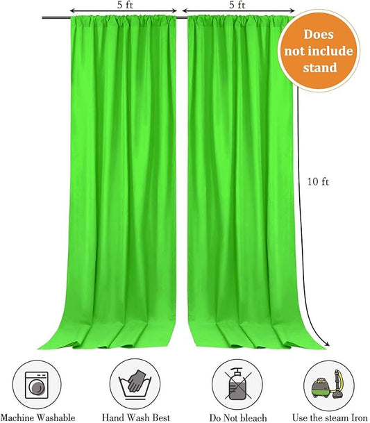10 x 10 Feet Emerald Green Backdrop Curtain for Partie, Background Curtains for Photoshoot, Birthday, Wedding, Halloween, Thanksgiving, Christmas, New Year Party Decorations 5Ft x 10Ft, 2 Panels