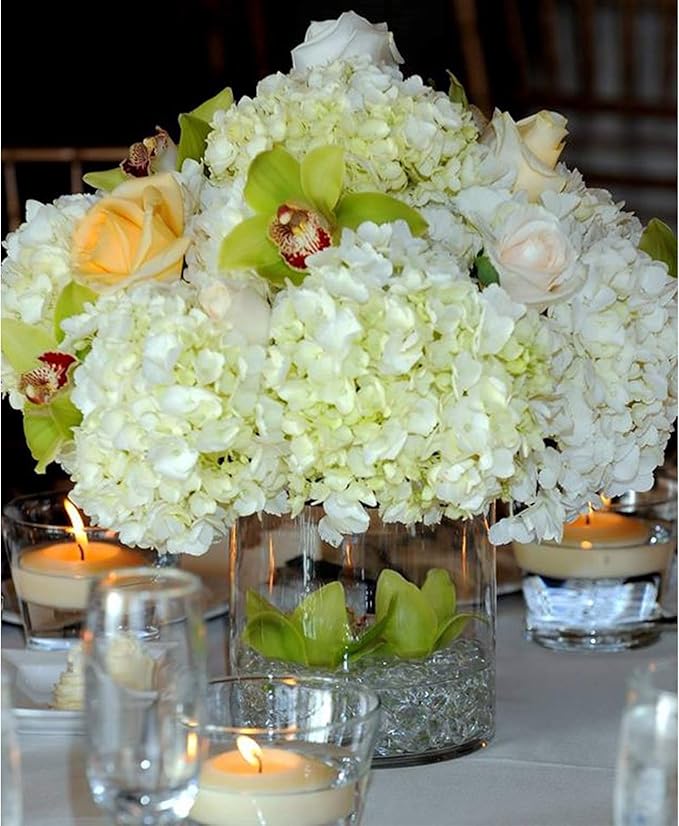WGV Cylinder Vase Bulk, Diameter 5", Height 5", Clear Glass Floral Planter Container, Floating Candle Holder for Wedding Party Event Home Office Decor, 6 Pieces