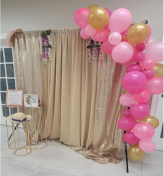 Champagne Backdrop Curtain 4FTx8FT 2 Panels Champagne Gold Sequin Backdrop Curtain Glitter Backdrop Photo Background for Wedding Baby Shower Birthday
