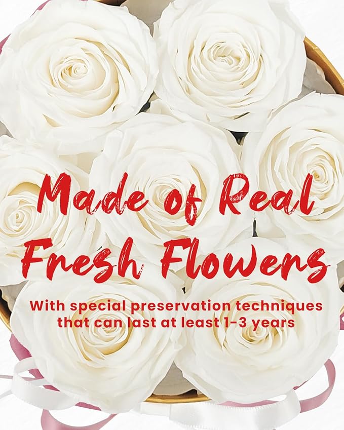 Preserved Roses, Forever Flowers in Luxury Box Preserved Flowers for Delivery, Eternal Rose Flower Long-Lasting 2-3 Years, Anniversary Rose Forever Birthday Gifts for Women Mom