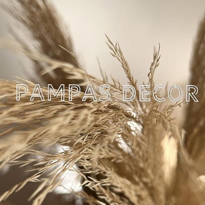 20 Stems Natural Pampas Grass Decor 40" Tall Dreid Pampas Grass for Wedding, Party, Farmhouse, Brown Dreid Flowers Boho Home Decor