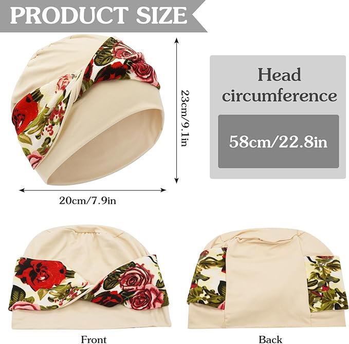 XYIYI Knot Chemo Headwear for Womens Cancer Patients, Stretchy Chemotherapy Headwraps Beanie Hats