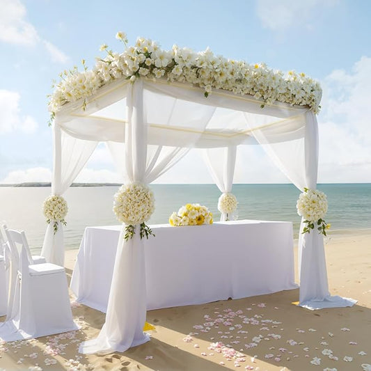 EMART 10ft Square Backdrop Stand Heavy Duty, Pipe and Drape Photo Background Support Kit, Adjustable Metal Frame with Flat Base for Wedding Birthday Party Decorations-Gold