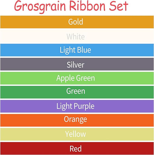 Grosgrain Ribbon 1-1/2 inch 20 Colors 5 Yards/Roll, Total 100 Yards Per Package for Christmas Tree, Wreath Decorations, Bow Making, Gift Wrapping, Flower Bouquet