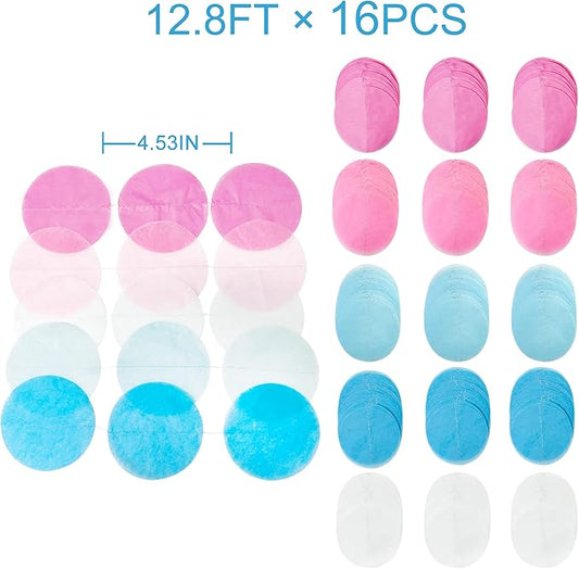 205 Ft Gender Reveal Party Decorations Ombre Pink and Blue Big Circle Dot Backdrop Garland Tissue Paper Polka Dot Hanging Curtain Streamer for He or She Boy or Girl Baby Shower Birthday Party Supplies
