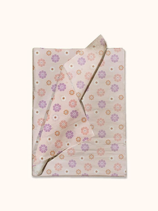 Pro Supply Global Groovy Flowers Printed Tissue Paper for Gift Bags or Boxes and Wrapping - Spring Floral Bulk Decorative Art Tissue Paper for Packaging and Gifting | 24 Sheets 20" x 30"