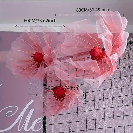 Wedding Decorations for Reception, 5.58 ft Huge Artificial Silk Flower Decoration, Wedding Arrangements, Birthday Party Banquet Background Decor, Shop Window Display (S Red)