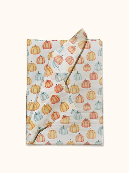 Fall Pumpkin Printed Tissue Paper Sheets for Gift Bags and Wrapping - Bulk Halloween Tissue - Decorative Art Paper for Packaging and Gifting | 24 Sheets 20" x 30"