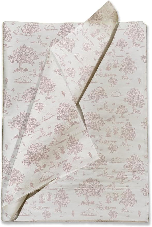 Pro Supply Global Pink Toile Printed Tissue Paper for Valentine's Day Gift Bags or Boxes and Wrapping - Bulk Decorative Art Tissue Paper for Packaging and Gifting | 24 Sheets 20" x 30"