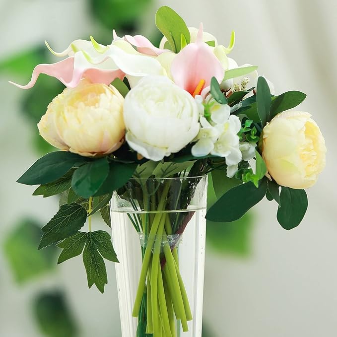 Efavormart 6pcs/Set 20" Tall Trumpet Heavy Duty Glass Centerpiece Vase for Wedding Party Banquet Events Centerpiece Decoration