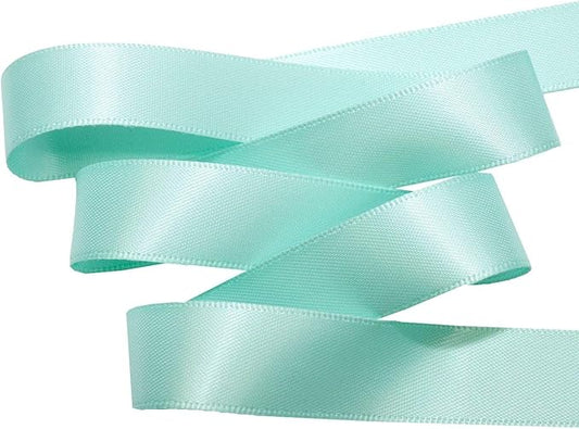 Morex Ribbon Double Face Satin Ribbon 3/8" X 50 YD Aqua Ribbon for Gift Wrapping, Birthday Gift Cards, Satin Dress for Women, Silk Ribbons for Crafts, Wedding Gifts for Couple