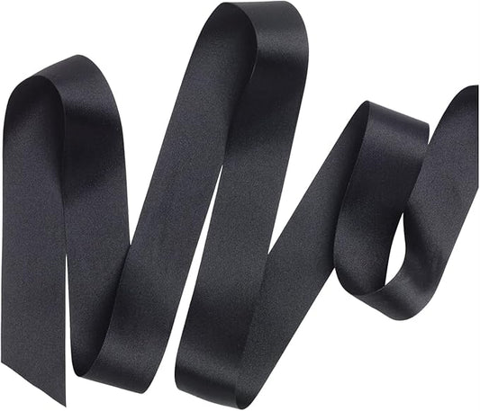 PMLAND Black Fabric Satin Ribbon 3/8'' Inch x 27 Yards Double Faced Use for Crafts Gift Wrapping Floral Bouquets Ornaments Hair Bows Party Decoration