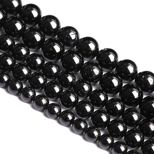 6MM 60PCS Natural Black Tourmaline Gemstone A Grade Beads for Jewelry Making DIY Bracelet Crystal 1 Strand