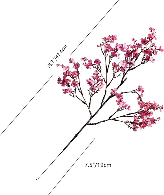 Mandy's Pink Artificial Baby’s Breath European Flowers 6 Bundles Silk Gypsophila with Bendable Stems for Fall Thanksgiving & Christmas Centerpiece Wedding Decor and Table Arrangements