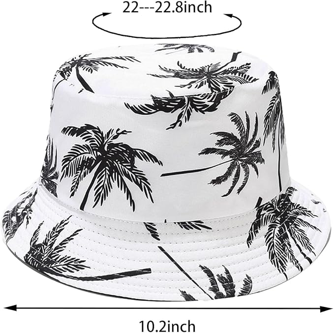 Bucket Hat for Women Men, Cotton Reversible Double Side Wear Sun Hats Beach Fisherman Hat