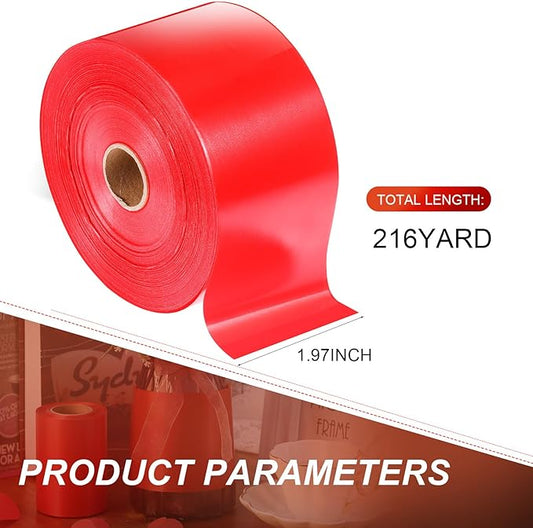 Syhood Outdoor Leaf Ribbon Floral Satin Ribbon for Crafts Aspidistra Waterproof Holiday Outdoor Decoration(2 Inch X 216 Yards,Red)