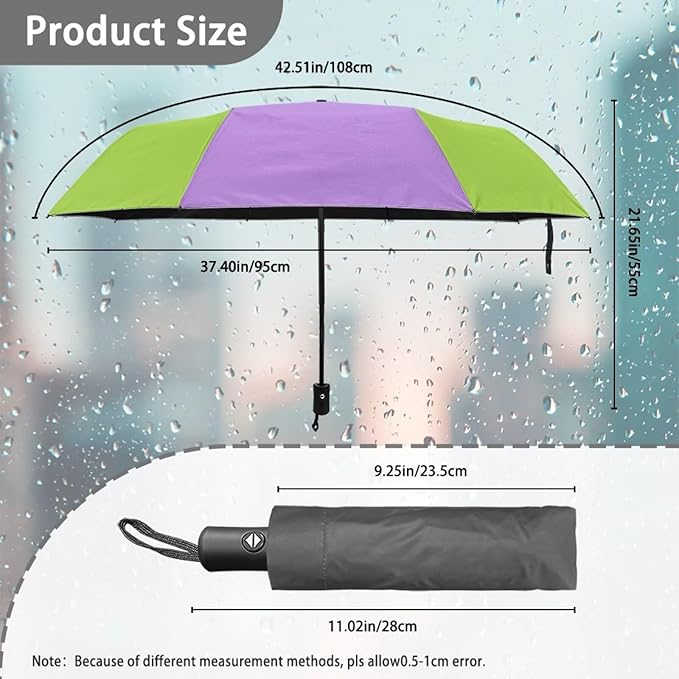 Umbrellas for Rain Lightweight Travel Umbrella 42" Canopy UV Protection Sun Umbrella Windproof Compact Umbrellas