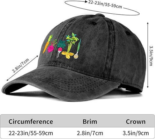 Cute Flower Hat, Elegant Floral Embroidered Adjustable Baseball Cap for Men Women, Gifts for Flower Lovers, Black