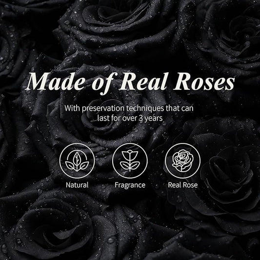 Glass Rose Preserved Flowers, 12.3inch Forever Roses Gift, Flowers for Delivery, Long Lasting Eternal Flower Rose Gifts for Women Mom Wife Girlfriend Grandma Black