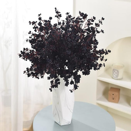 15PCS Artificial Baby Breath Flowers Fake Silk Real Touch DIY Floral Bouquets Decor Wedding Party Decoration Arrangements-Black