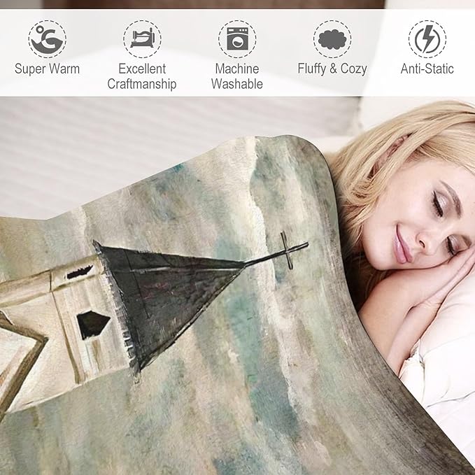 Christian Church Blanket Religious Gifts for Women Men Christian Throw Blanket for Kids Adults Soft Warm Cozy Fleece Blanket for Couch Sofa Bed 60"x80"