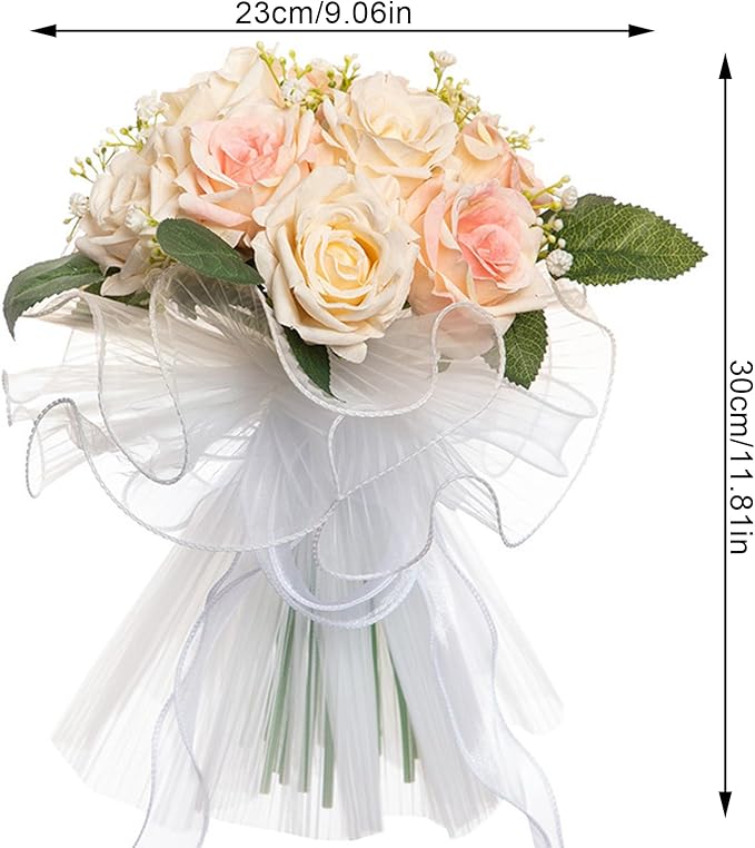 Ochine Bride & Bridesmaid Bouquets - Silk Hand Holding Flower Bouquet for Wedding, Bridesmaid, Valentines Day Decor