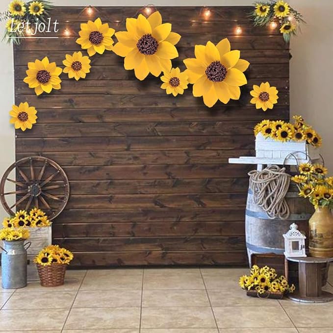 Letjolt Paper Sunflower Paper Wedding Flowers Home Decoration Handmade Flowers Wedding Decorations Baby Shower Bridal Shower Nursery Wall