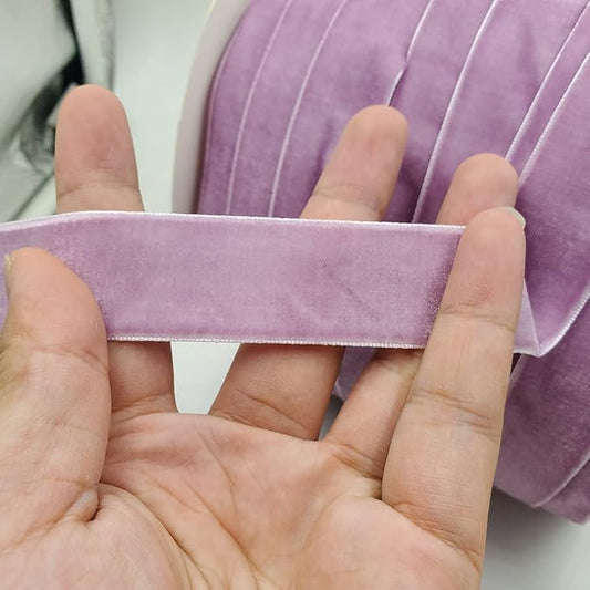 10 Yards Velvet Ribbon Spool (Light Purple, 1")