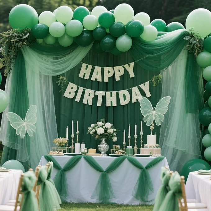 Forest Green Tulle Mesh Ribbon 6 Inch x 100 Yards(300ft) Netting Spool Fabric Ribbon Ideal for Tutu Skirt Art Gift Wrapping Flower Bouquet Crafts Weddings Floral Arrangements